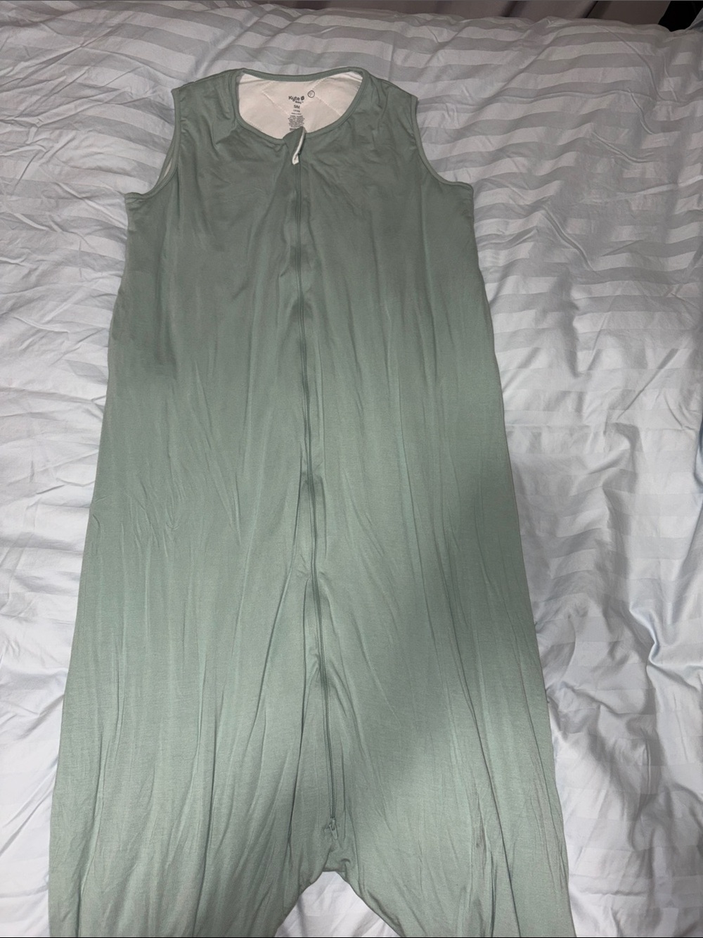 Kyte BABY Mint Trim White Adult Onesie - S/M